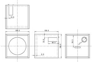 【5.5M1010JU】 5.5mm厚 MDF キューブ形状 バッフル板奥配置 背面バスレフ型 エンクロージャー 組立 キット