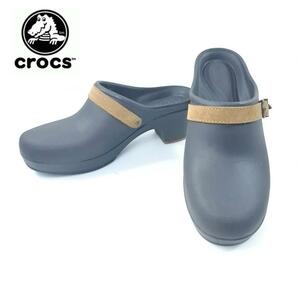 crocs サラ サボ サンダル US8 ミュール ラバー ブラウン 廃盤 クロックス レディース 大きいサイズ クロッグサンダル hws01360