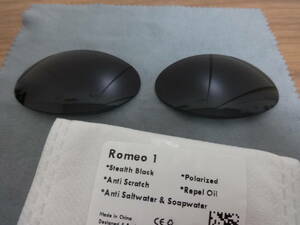 3点限り！POLARIZED刻印入り★オークリー ロメオ１用 カスタムハイグレード偏光レンズ STEARTH BLACK Color Polarized 新品 ROMEO１ 