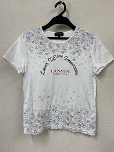 ♪ 送料無料　ランバン LANVIN collection 半袖 Tシャツ ハート柄　白　サイズ40