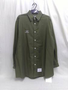 [タグ付] WTAPS Cotton Oxford. Wut ダブルタップス コットンオックスフォード メンズ 長袖 シャツ 緑 カーキ 2 22AW 店舗受取可