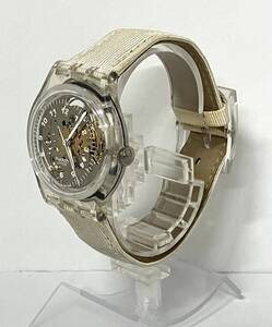 〈時計〉swatch スオッチ　アナログ　3針　自動巻き　1996　スケルトン　腕時計【中古/現状品/稼働品】005190-22