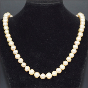 [NECKLACE] Pink Akoya Cultured Pearl ビューティフル アコヤ 養殖真珠 ピンク パール ネックレス φ7-8x450mm 【送料無料】