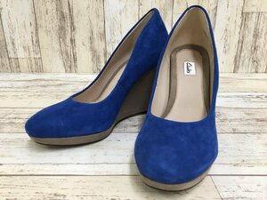 154A Clarks クラークス パンプス ブルー レディ－ス【中古】