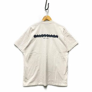 BALENCIAGA バレンシアガ 品番 694576 オーバーサイズ ロゴ Tシャツ オフホワイト系 サイズL 正規品 / 33382