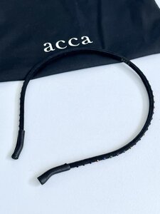 【送料込】acca　アッカ カチューシャ　幅12　縦14.5 太さ0.5 ブラック×マルチ ファッション小物 ヘアアクセサリー 6440711