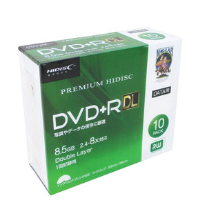 DVD+R DL 片面2層 8倍速 8.5GB 10枚 スリムケース入り HIDISC HDVD+R85HP10SC/0108ｘ１個/送料無料メール便 開封発送