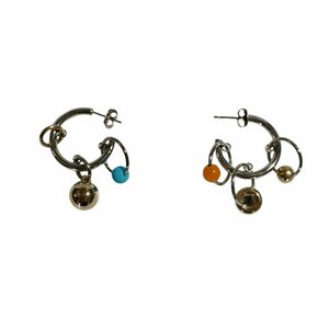 美品 JUSTINE CLENQUET ジュスティーヌクランケ ニッケルフリー ANDREW EARRINGS スタッドピアス アクセサリー 箱付き シルバー ◆