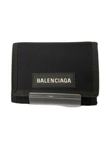 BALENCIAGA◆エクスプローラー/3つ折り財布/ナイロン/ブラック/X・５８４０４６/