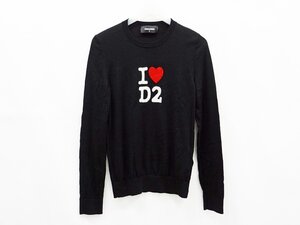 ◇【DSQUARED2 ディースクエアード】ロゴ ニット ブラック S