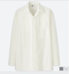 UNIQLO U（ユニクロ ルメール コラボ） オープンカラーシャツ（長袖） White XL 新品未使用タグ付き レア 旧タグ