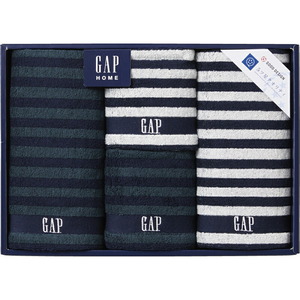 〔ギフト〕GAP HOME NEW ボーダーギフト フェイスタオル2P&ウォッシュタオル2P