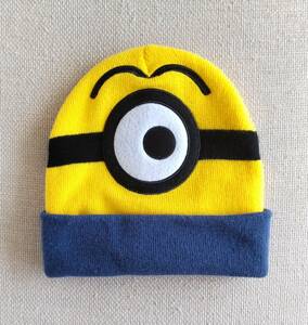 ★美品★ ミニオン MINION ニットキャップ キャラクター 帽子 グッズ イエロー ユニバ 