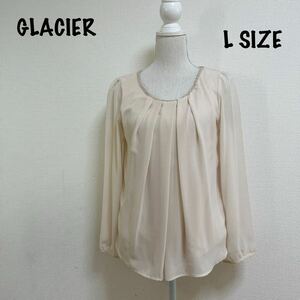 新品　未使用　Honeys GLACIER ブラウス 長袖 Lサイズ　ベージュ　ハニーズ