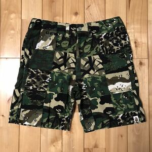 mix camo ハーフパンツ S a bathing ape BAPE shorts ショーツ エイプ ベイプ アベイシングエイプ 1st camo tiger woodland 迷彩