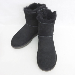 アグ UGG Mini Bailey Knit Bow ミニベイリー ボウ ショートブーツ ムートンブーツ リボン 1007980 黒 ブラック 24 レディース