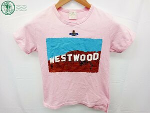 2407605966　▲ VIVIAN ヴィヴィアン WEST WOOD柄 ピンク系 カラー Tシャツ ヴィヴィアンロゴあり レディース服 中古品