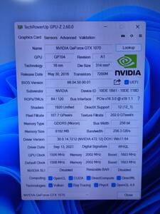 NVIDIA GeForce GTX1070 8G グラフィックボード「ジャンク」扱い