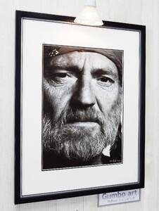 ウィリー・ネルソン/アート ピクチャー額装品/Willie Nelson/ビンテージ・アメリカーナ/Framed Willie Nelson/カントリー・レジェンド