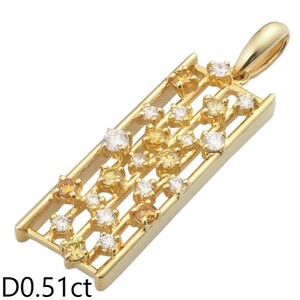 音羽屋■ タサキ TASAKI ダイヤモンド/0.51ct K18YG イエローゴールド ヘッド ペンダントトップ 仕上済【中古】