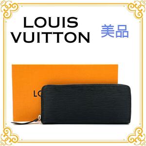 LOUIS VUITTON M60915 ルイヴィトン エピ ポルトフォイユクレマンス 長財布 レディース メンズ 黒 ブラック ブランド ユニセックス 美品