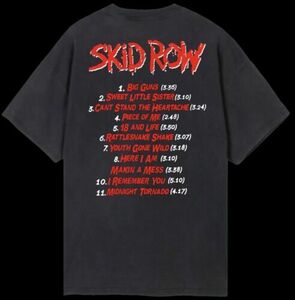 SKID ROW Vintage Logo Front And Back Black 89 Album T Shirt Size Large 海外 即決