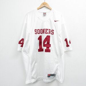 XL/古着 ナイキ NIKE 半袖 ビンテージ フットボール Tシャツ メンズ 00s スーナーズ 14 ワンポイントロゴ メッシュ地 大きいサイズ ロ 2OF