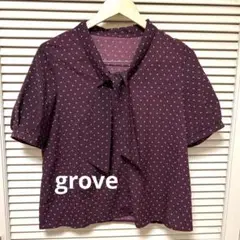 groveトップスリボンほんのりボリューム袖4