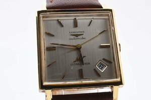 稼働品 ロンジン ウルトラクロン デイト スクエア 自動巻き メンズ 腕時計 LONGINES