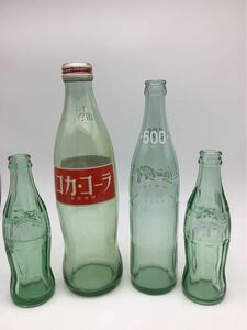 昭和レトロ Coca-Cola コカコーラ 空き瓶 空瓶 瓶 グリーンボトル 4本セット