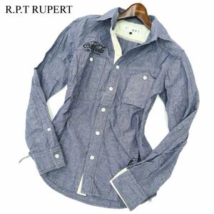 R.P.T RUPERT × CocaCola ルパート コカ・コーラ刺繍★ 通年 長袖 スリム シャンブレー ワーク シャツ Sz.M　メンズ　A3T00685_1#C