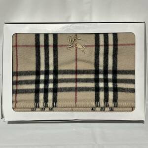 希少美品タグ付き　BURBERRY LONDON バーバリーロンドン　ノバチェック　ウールハーフケット　140cm×100cm ニュークリーム西川産業 TOBU