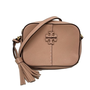 トリーバーチ TORY BURCH ショルダーバッグ - レザー ピンクベージュ チェーンショルダー 美品 バッグ