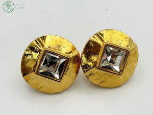 AL0606725　♭YVES SAINT LAURENT イヴサンローラン イヤリング ゴールドカラー ストーン ファッション小物 アクセサリー ジュエリー