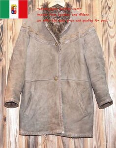 SHEARING★イタリア製★良質　防寒 リアルシープスキン ムートン　ジャケット　コート L（M-368)　レディース　おすすめ 毛皮