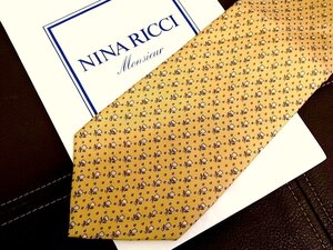 ♪9138C♪良品【花 チューリップ 植物 柄】 ニナリッチ【NINA RICCI】ネクタイ