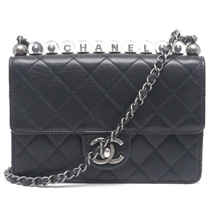 シャネル CHANEL マトラッセ チェーンショルダーバッグ AS0585 クリアパール ココマーク 黒 ブラック