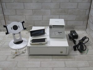 新DC 0864◆ 保証有 EPSON レシートプリンタ TM-m30 ドロワー モニター セット プリンタテスト印字OK AC付 ドロワー鍵無