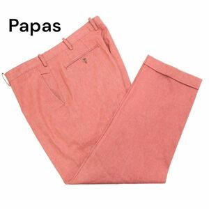 Papas パパス 春夏 リネン混★ ゆったり デニム スラックス パンツ ジーンズ Sz.56/2X　メンズ 日本製 大きいサイズ　I4B00939_5#P