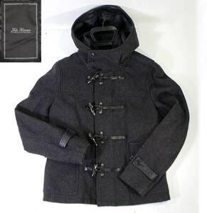 ★TETE HOMME/テットオム★ショートダッフルコート サイズ5 グレー★フード付き ウール