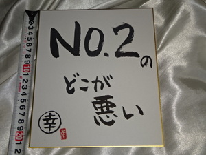 送料185円・棚7■ 坂崎幸之助　書写真展の書 メッセージ色紙「No.2のどこが悪い」　THE ALFEE アルフィー