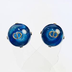 Dior ディオール トライバル ピアス クリアブルー ゴールド レア レディース アクセサリー 美品