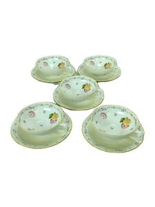 Noritake◆カップ&ソーサー/5客セット/ホワイトxイエロー/花柄/ジュヌフレール