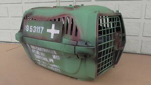 送料着払 キャリーケース 犬猫用 小動物 ゲージ/かご 持ち運び ポータブル 救急箱風 アイアン シャビー ディスプレイに