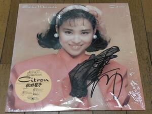 直筆サイン入り◆LP◆松田聖子「Citron」◆ CBSソニー/28AH5040◆ Marrakech／抱いて…／続・赤いスイートピー 他