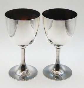 銀杯☆杯 カップ 酒器 ワイングラス SILVER 970刻印 ペア 137g☆美品 CUP☆X0118360