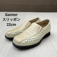 Ganter ガンター レザー スリッポン スニーカー ベージュ 22cm