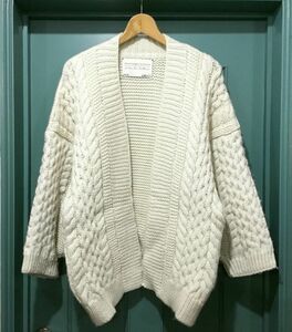 美品 I love Mr.Mittens DIAMOND BOMBER アイラブミスターミトンズ ウールボンバーカーディガン クリーム Heartworking knitwear