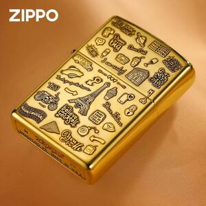 1円 定価8.8万円 Zippo 真鍮製 ライター ジッポー 立体感 オイルライター 新品 煙グッズ 