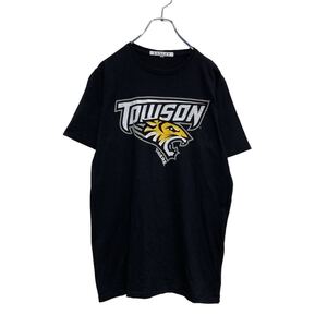 VENLEY 半袖 プリント Tシャツ L ブラック TOWSON TIGERS 古着卸 アメリカ仕入 a506-5391